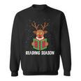Reading Season Christmas Reindeer Bookworm Book Reader Sweatshirt