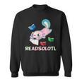 Readsolotl Axolotls Funny Kids Reading Fish Books Lizard Sweatshirt