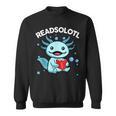 Readsolotl Cute Axolotl Read Book Ambystoma Mexicanum Kids Sweatshirt