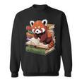 Red Panda Reading Book Animal Bookworm Sweatshirt