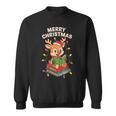Reindeer Merry Christmas Books Matching Men Women Kids Sweatshirt