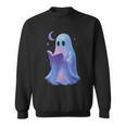 Scary Reading Book Lovers Halloween Costume Pastel Ghost Sweatshirt
