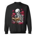 Skeleton Reading Book Lover Floral Flowers Bookish Bookworm Sweatshirt