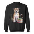 Staffordshire Bull Terrier Books Flowers Book Reading Sweatshirt Staffordshire Bull Terrier Books Flowers Book Reading Sweatshirt