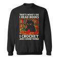 That's What I DO I Read Books Crochet Cat Sweatshirt