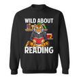 Tiger Reading Book Wearing Glasses Library Animal Sweatshirt