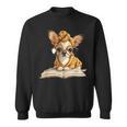 Tiny Puppy Open Book Reading Dog Lover Graphic Round Glasses Sweatshirt Tiny Puppy Open Book Reading Dog Lover Graphic Round Glasses Sweatshirt
