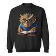 Triceratops Dinosaur Reading Book Nerd Sweatshirt