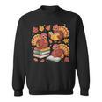 Turkey Reading Books Fall Thanksgiving Teacher Librarian Sweatshirt