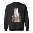 Turkish Van Bookworm Flowers Book Reading Books Sweatshirt