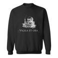 Vigila Et Ora Skull On Books Latin Sweatshirt