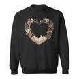 Vintage Book Lover Valentine Heart Sweatshirt