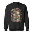 Vintage Books And Flowers Botanical Reading Illustration Sweatshirt Vintage Books And Flowers Botanical Reading Illustration Sweatshirt