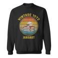 Vintage January 1972 Dark Academia Skull On Books Distressed Sweatshirt