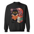 Vintage Japanese Cat Book Lovers Librarian Dad Teacher Sweatshirt