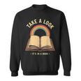 Vintage Rainbow Take a Look It's In a Book Retro Reading Art Sweatshirt Vintage Rainbow Take a Look It's In a Book Retro Reading Art Sweatshirt