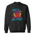 Volleyball Comic Book Art Just a Girl Who Loves Volleyball Sweatshirt