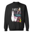 A Whole Llama Learning Going On Book Reading School Llama Sweatshirt