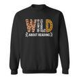 Wild About Reading Book Animal Children's Book Teacher Sweatshirt
