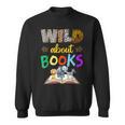 Wild About Reading Books Reader Bookworm Animals Book Lover Sweatshirt