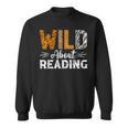 Wild About Reading Books Reader Lover Animals Leopard Zebra Sweatshirt