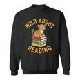 Wild About Reading Cute Leopard Teacher Kids Book Lover Sweatshirt