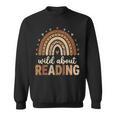 Wild About Reading Cute Rainbow Book Lover Teacher Sweatshirt