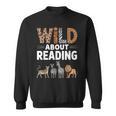 Wild About Reading Retro Animal Book Lover Librarian Teacher Sweatshirt Wild About Reading Retro Animal Book Lover Librarian Teacher Sweatshirt