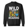 Wild About Reading Safari Animals Books Teacher Student Sweatshirt Wild About Reading Safari Animals Books Teacher Student Sweatshirt