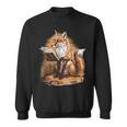 Wise Fox Reading A Book In Glasses Sweatshirt