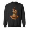 Woman Reading Book Stack Afro Girl Book Melanin Reader Sweatshirt