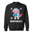 Women's Axolotl Books Readsalotl Reading Bookworm Boys Girls Kids Sweatshirt