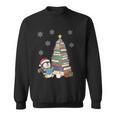 Women's Book Lovers Christmas Tree Reading Penguin Holiday Bookworm Sweatshirt