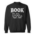Women's Book Worm Visual Pun Vintage Reading Lover Sweatshirt