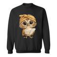 Women's Cute Wise Owl Reading Book With Headscarf Sweatshirt Women's Cute Wise Owl Reading Book With Headscarf Sweatshirt