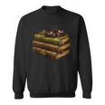 Women's Dark Academia Vintage Book Stack Gothic Moth Sweatshirt