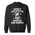 Women's Easily Distracted By Wolves And Books – Book & Wolf Lover Sweatshirt Women's Easily Distracted By Wolves And Books – Book & Wolf Lover Sweatshirt