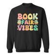 Women's Library Book Fair Vibe Groovy Retro School Reading Nostalgic Sweatshirt