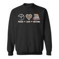 Women's Peace Love Reading Book Reader Book Lover Vintage Bookworm Sweatshirt Women's Peace Love Reading Book Reader Book Lover Vintage Bookworm Sweatshirt