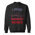Women's I Read Banned Books Bluegrey-Red Literature Activist Sweatshirt Women's I Read Banned Books Bluegrey-Red Literature Activist Sweatshirt