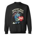 Women's Support Your Local Library Staff Retro Book Mascot Sweatshirt