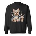 Yorkie Dog Moms Iced Coffee And Books Yorkshire Terrier Sweatshirt