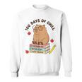 100 Days Of Chill Cute Capybara School Book Lover Sweatshirt