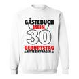 30th Birthday Party Guest List Guest Book 30th Birthday Sweatshirt 30th Birthday Party Guest List Guest Book 30th Birthday Sweatshirt