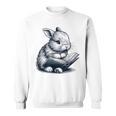 Adorable Reading Bunny Drawing For Book Lovers Philossophers Sweatshirt