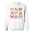 Apple Coquette Bow Books First Day Of School Back To School Sweatshirt Apple Coquette Bow Books First Day Of School Back To School Sweatshirt