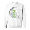 Astronaut Reading Book To Alien Moon Space Women Kids Men Premium Tri-Blend Sweatshirt