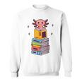 Axolotl Bookworm Girls Cute Book Reading Axolotl Pink Sweatshirt Axolotl Bookworm Girls Cute Book Reading Axolotl Pink Sweatshirt