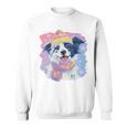 Baby Goat Small Book Reading Animal Lover Graphic Portrait Comfort Colors Crop Top Sweatshirt