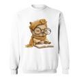 Baby Reptile Small Book Reading Graphic Lizard Round Glasses Sweatshirt